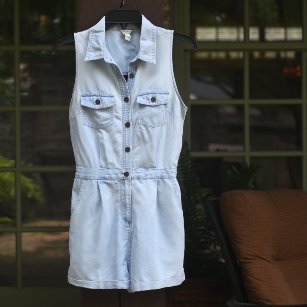 Denim Romper / Jumpsuit with Back Cutout
